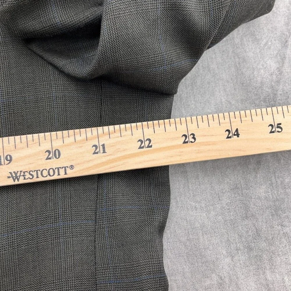 Chaps Ralph Lauren Blazer Men 42R Gray Blue Plaid Cashmere Wool Union Canada VTG